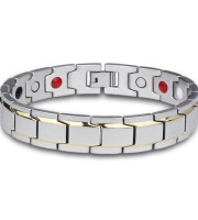 VN Titanium Siver & gold Bracelet B-26
