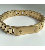 Original Rolex Crown Design Stylish Men's Stainless Steel Bracelet (Gold)