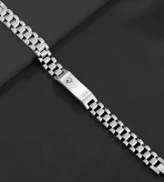 Original Rolex Crown Design Stylish Men's Stainless Steel Bracelet (Silver)
