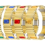 Gold-Plated Multicolor Stone Stretch Tiger Bracelet